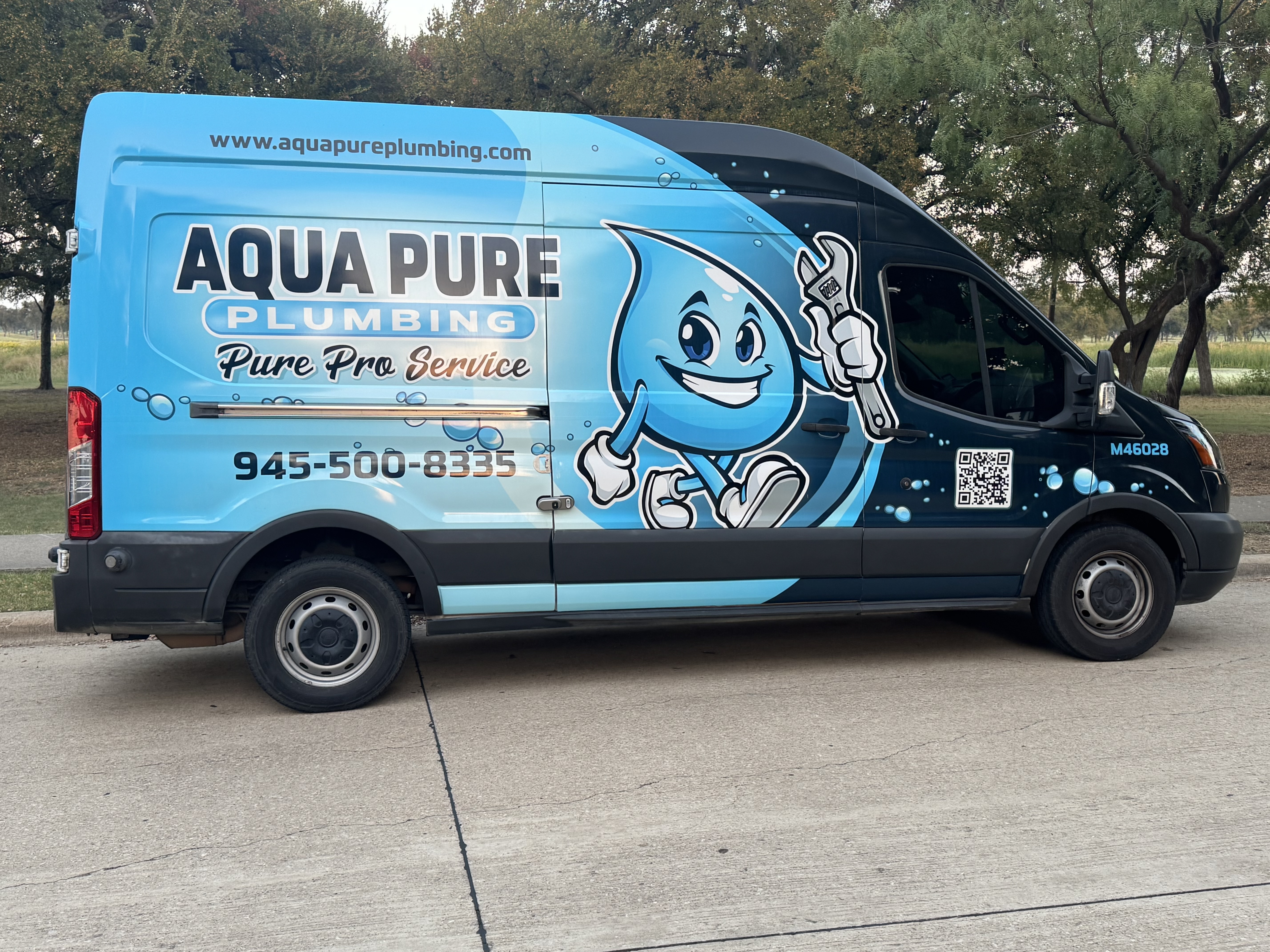 Aqua Pure Plumbing service van ready for same-day and after-hours calls
