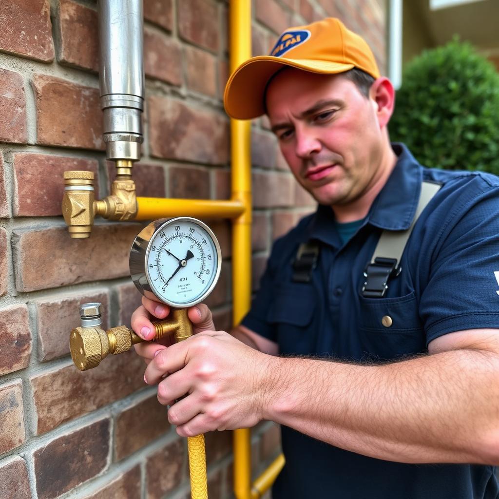 New CSST flexible gas line running to a natural gas furnace in the attic of an Addison, TX townhome