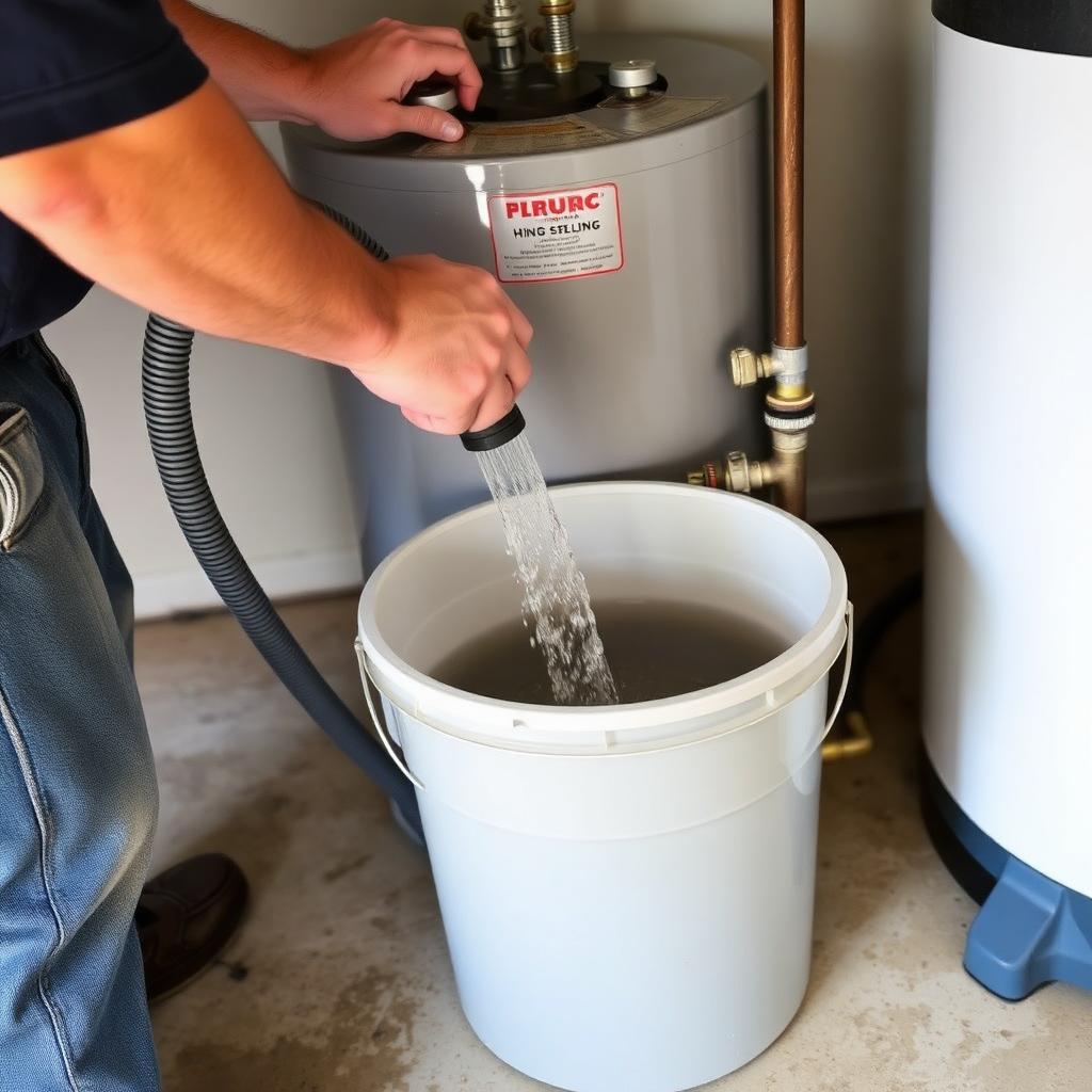 New Rheem gas water heater with expansion tank and drain pan installed in an Allen, TX townhome closet