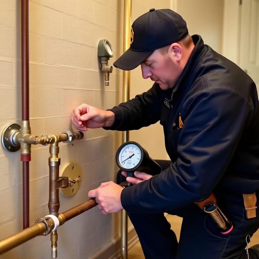 New CSST flexible gas line running to a natural gas furnace in the attic of an Carrollton, TX townhome