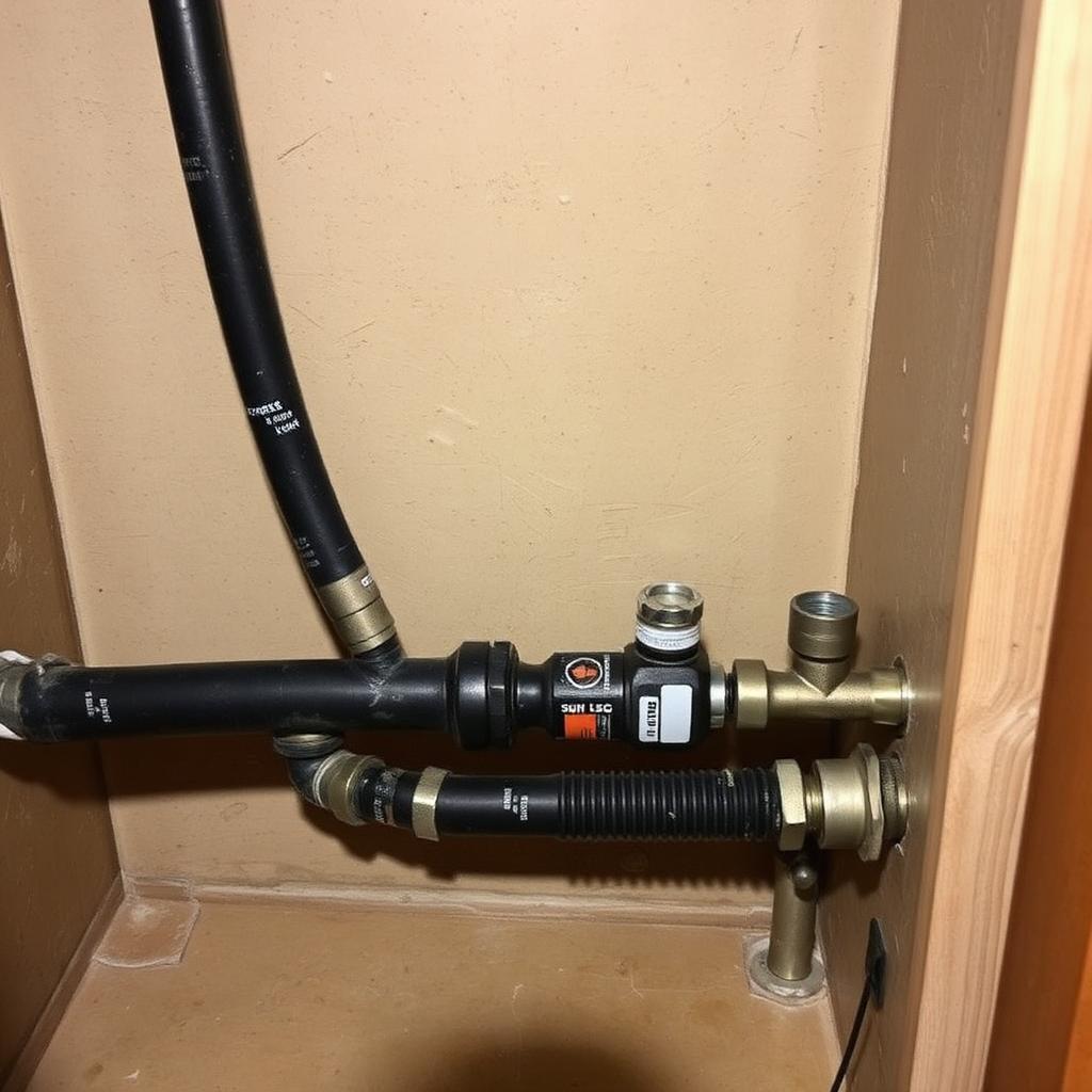 Manometer gauge showing a stable pressure test on a newly installed Carrollton, TX residential gas line