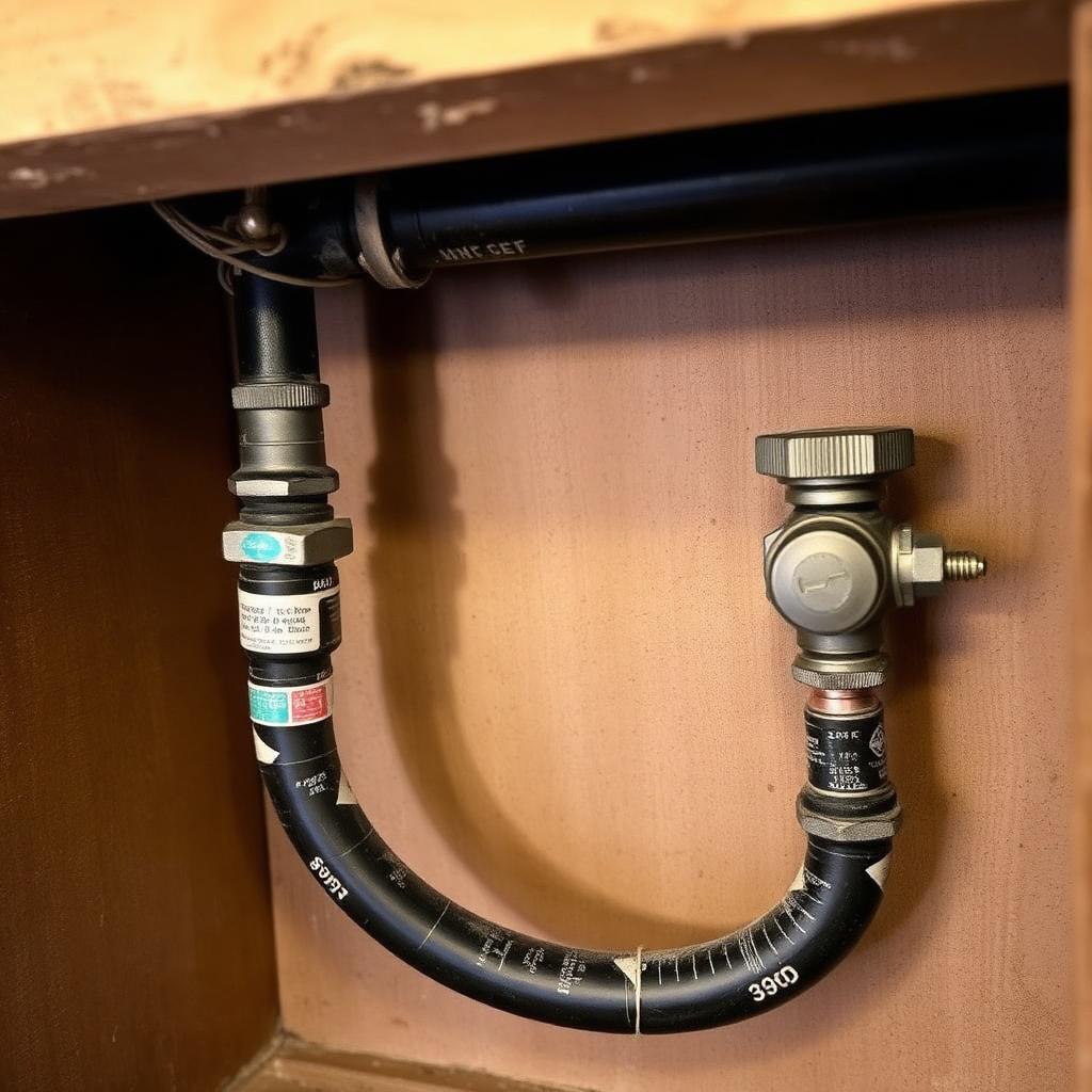 Manometer gauge showing a stable pressure test on a newly installed Coppell, TX residential gas line
