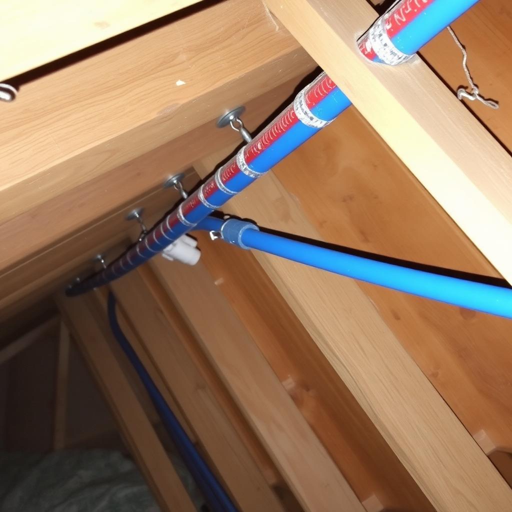 New PEX-A reroute installed in the attic of an Coppell, TX townhome bypassing a failed slab line