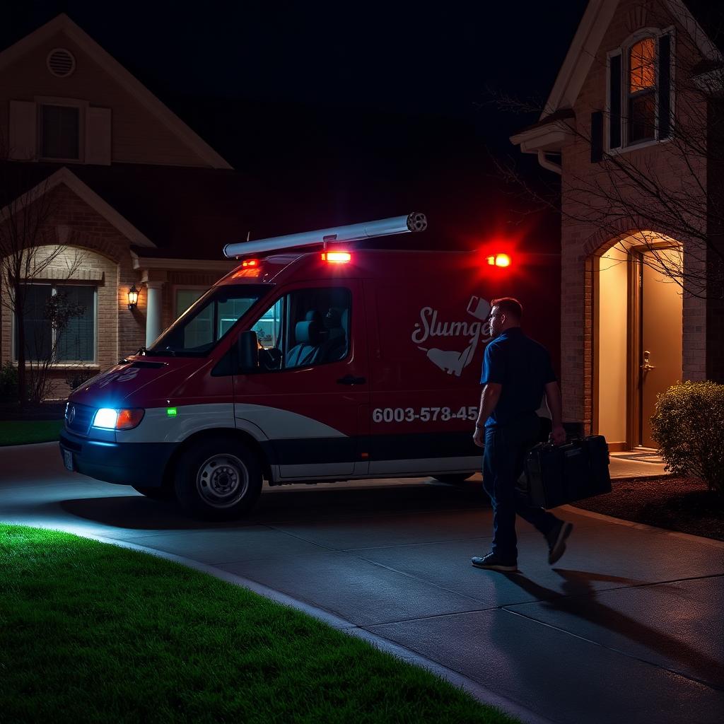 Plumber shutting off a main water valve at a burst pipe inside an Flower Mound, TX laundry room