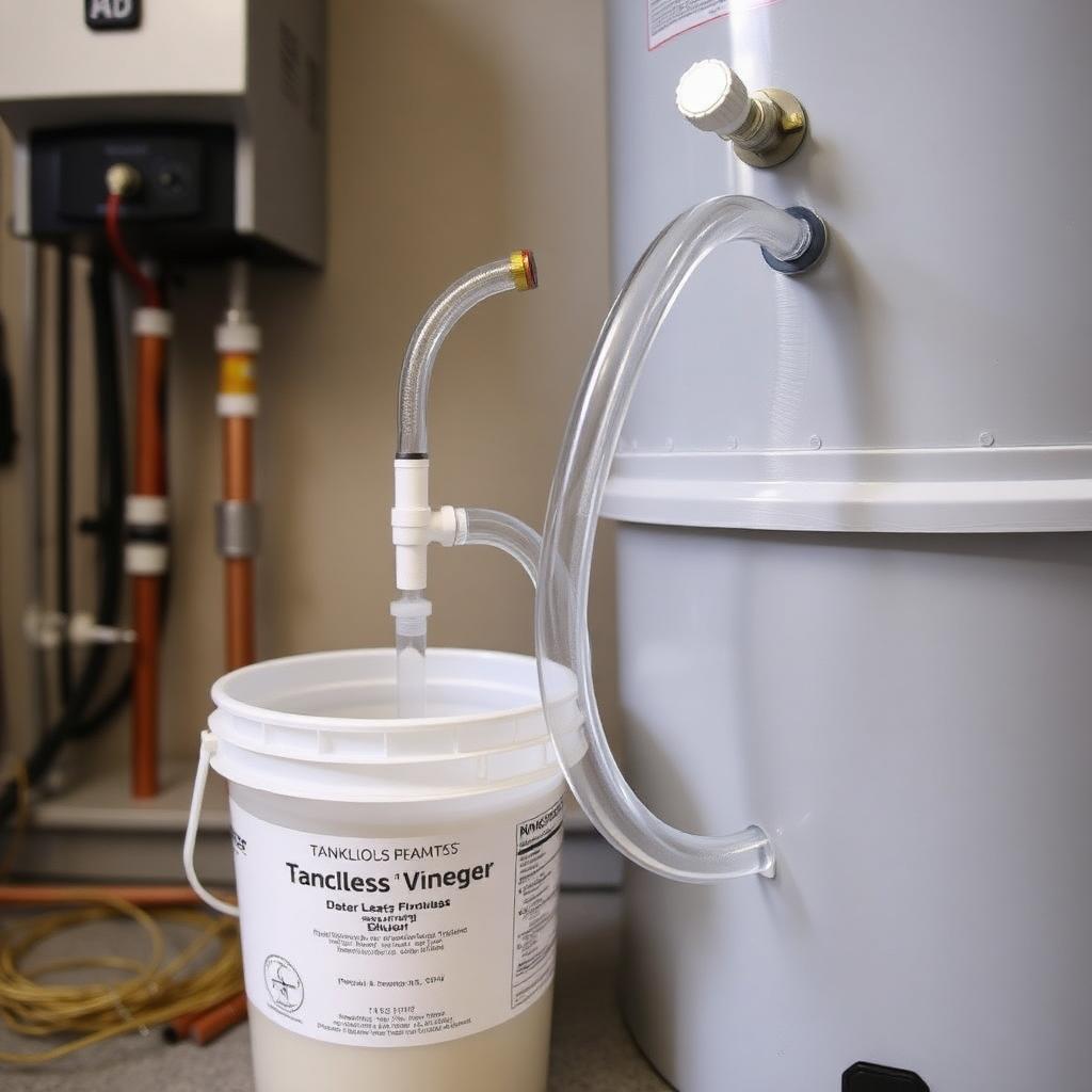 Descaling pump connected to a tankless water heater in a Frisco, TX home