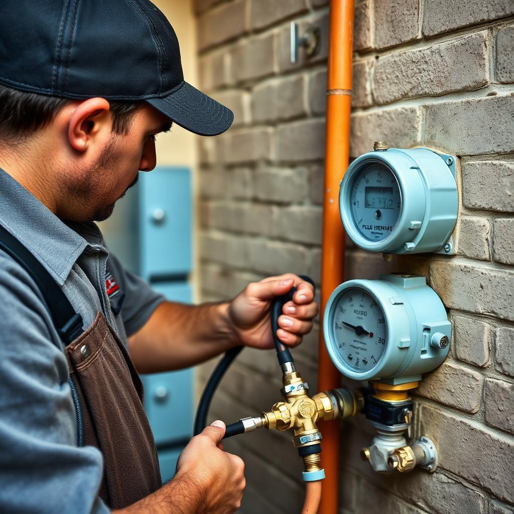 New CSST flexible gas line running to a natural gas furnace in the attic of a Highland Village, TX townhome