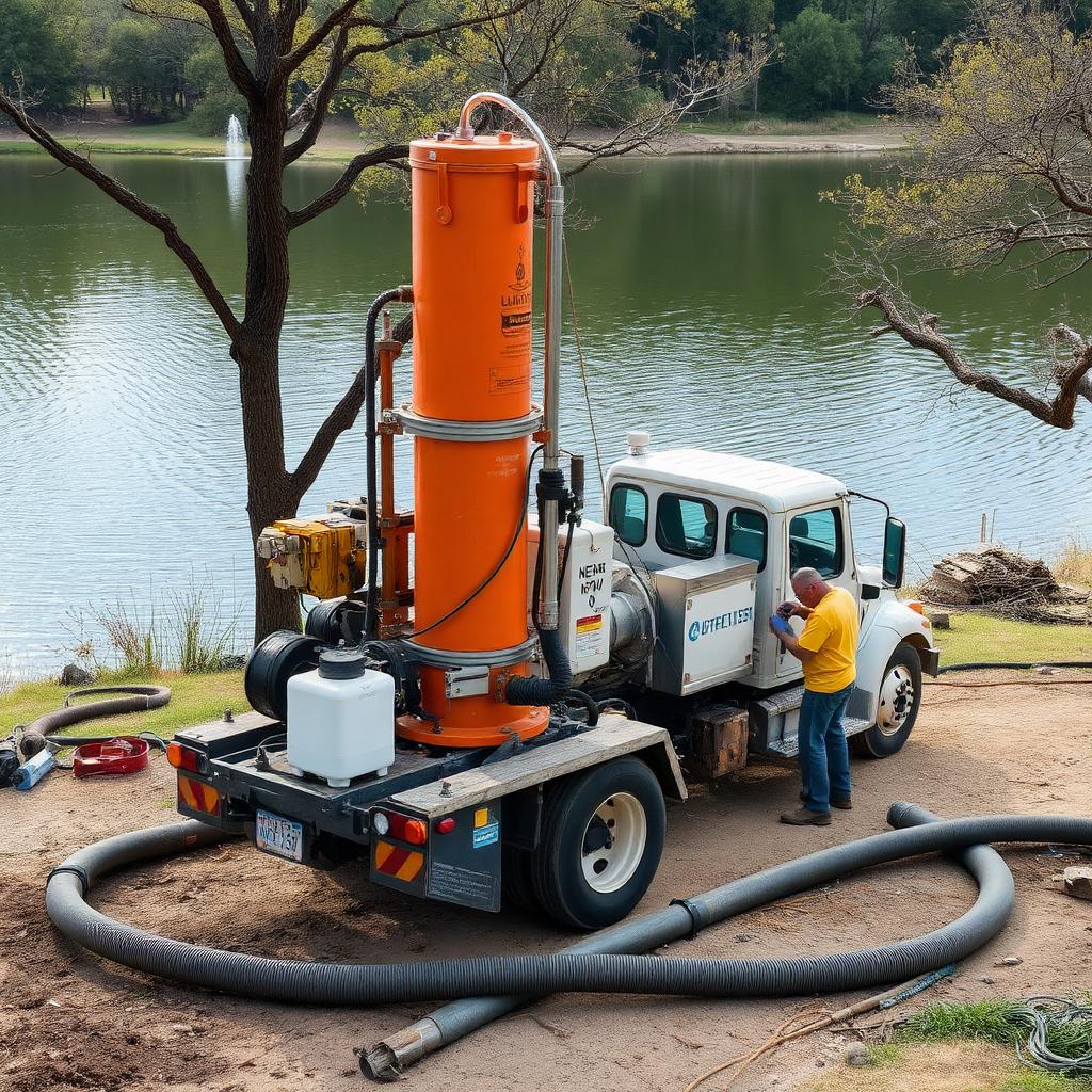 Sewer camera monitor showing a newly replaced HDPE sewer line under a Lake Dallas, TX ranch