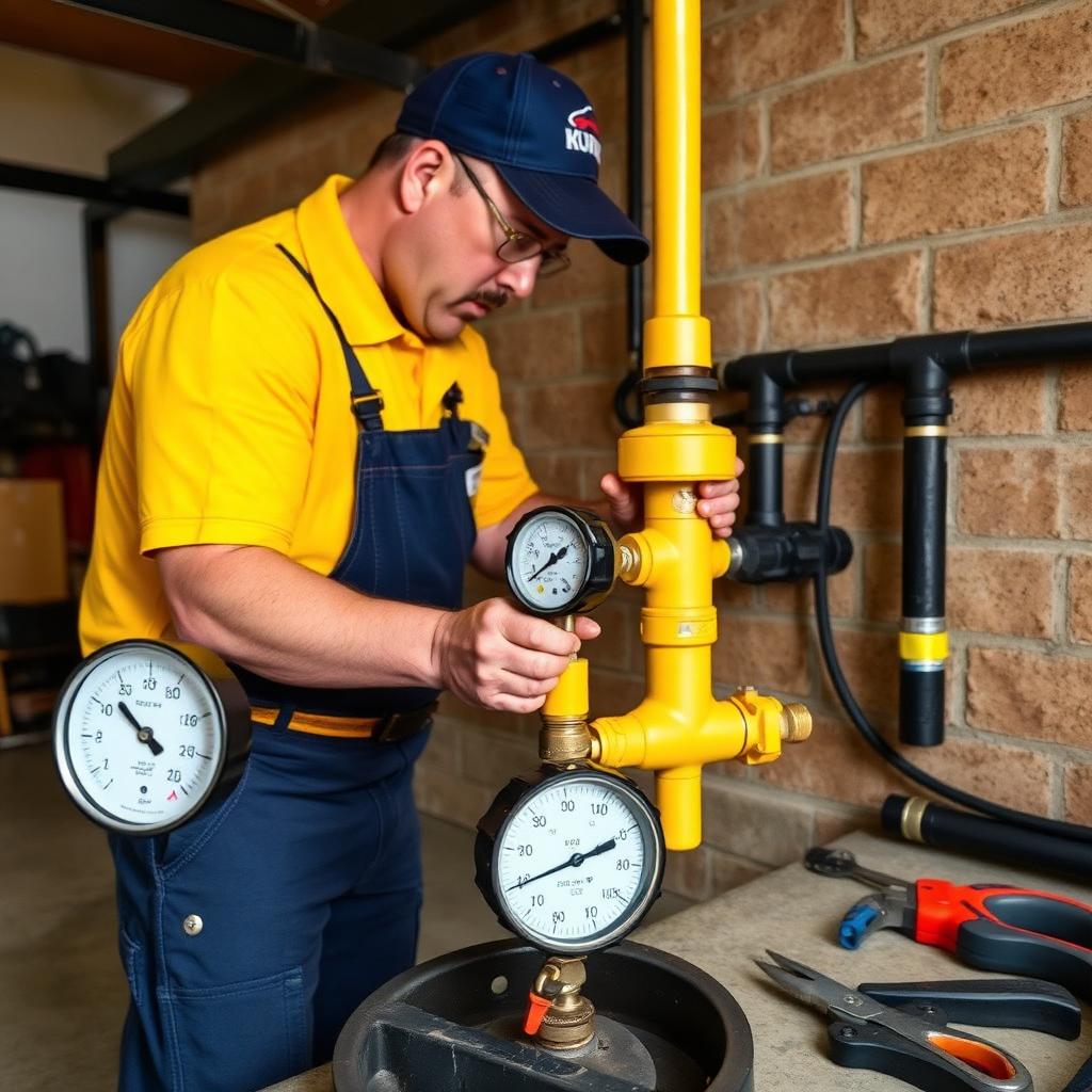 New CSST flexible gas line running to a natural gas furnace in the attic of a Lewisville, TX townhome