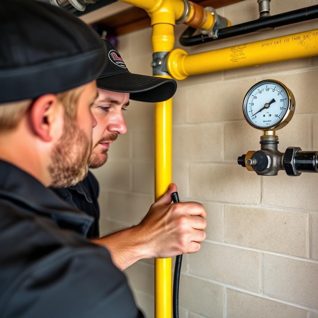 New CSST flexible gas line running to a natural gas furnace in the attic of a McKinney, TX townhome