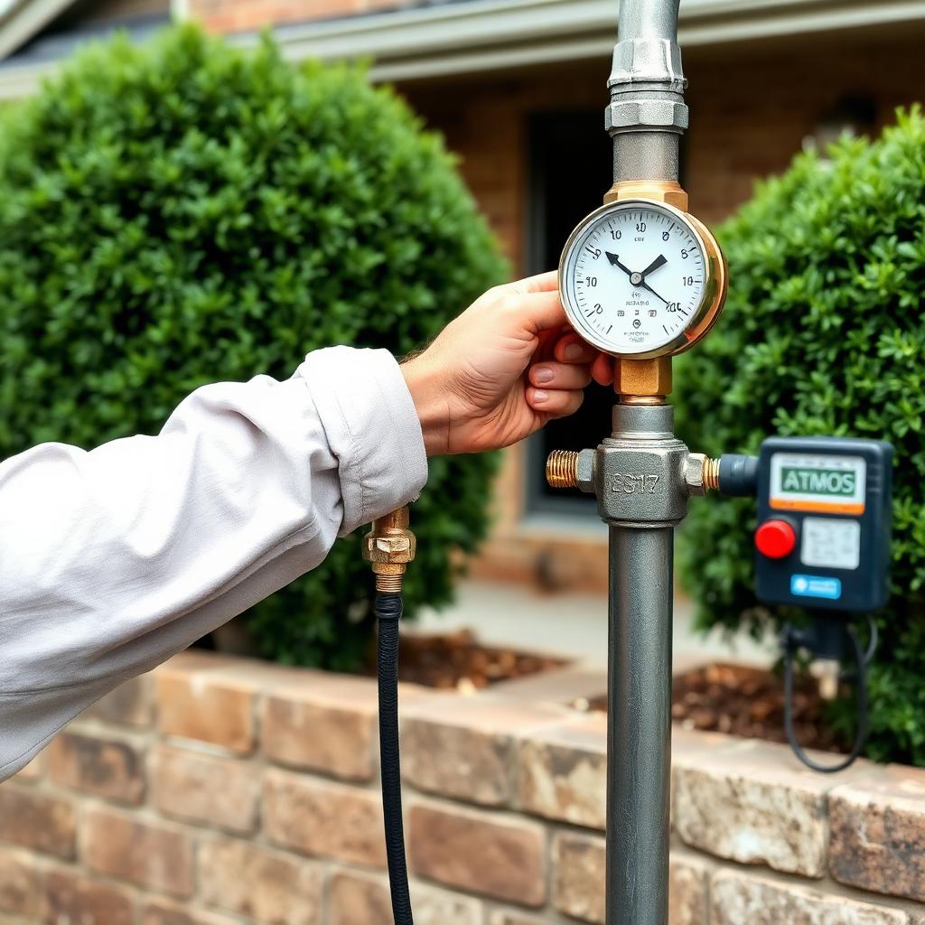 New CSST flexible gas line running to a natural gas furnace in the attic of a Plano, TX townhome