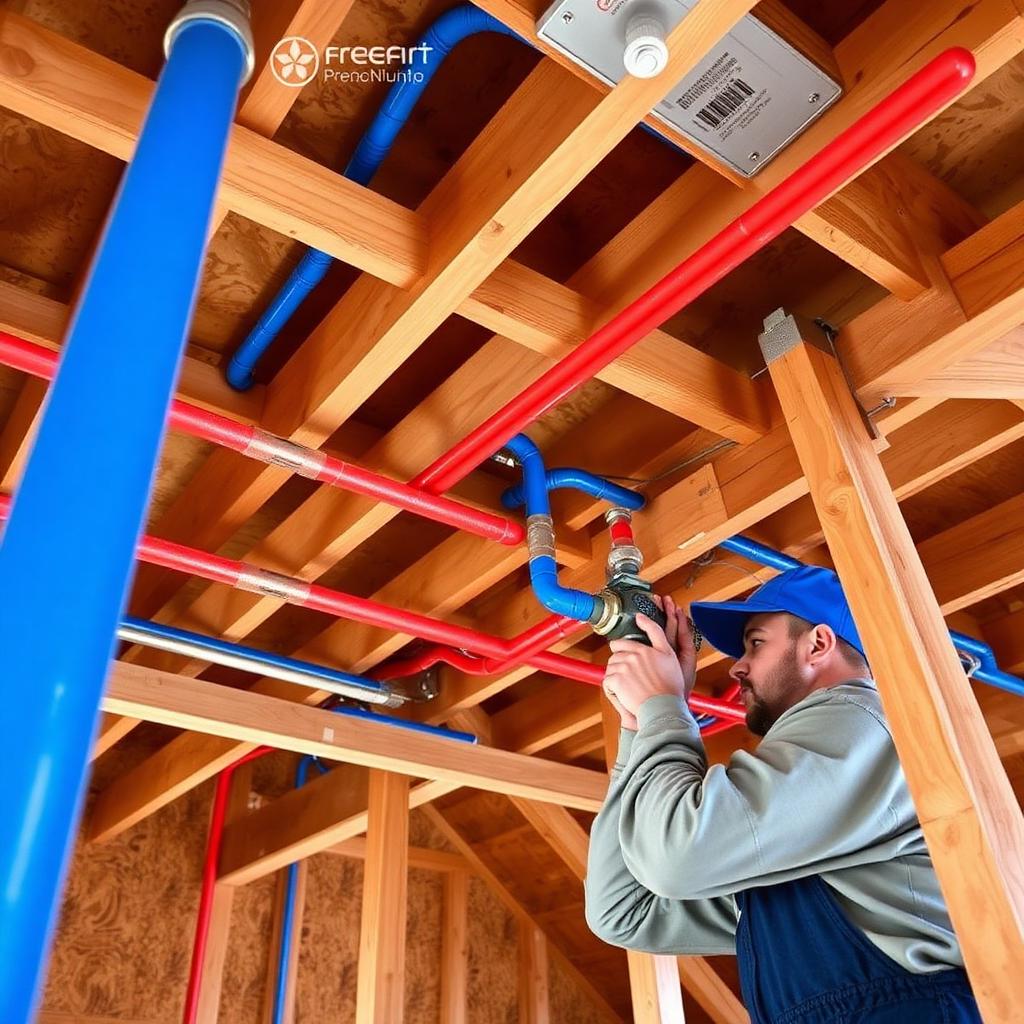 New PEX-A reroute installed in the attic of a Plano, TX townhome bypassing a failed slab line