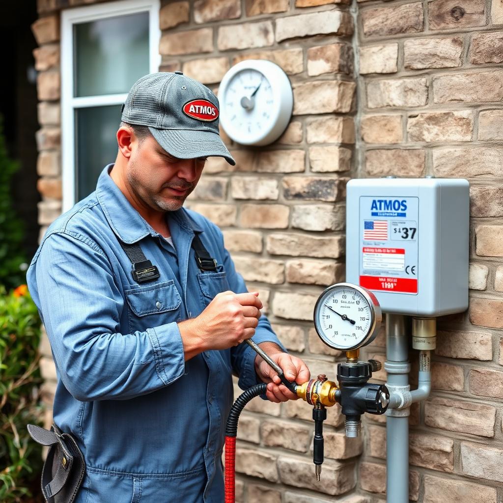 New CSST flexible gas line running to a natural gas furnace in the attic of a Richardson, TX townhome